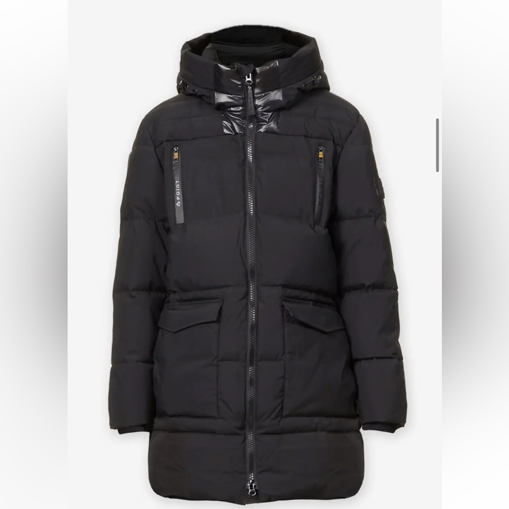 Point Zero maurice benisti - coat hooded long puffer, black, winter